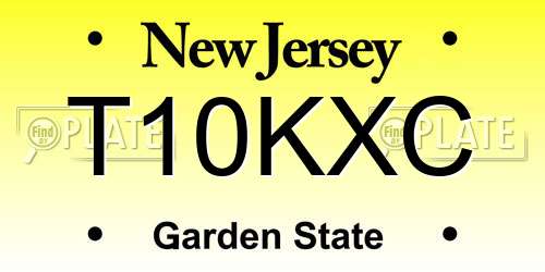 T10KXC New Jersey License Plate