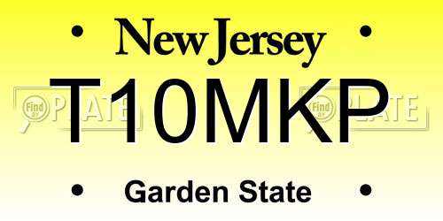 T10MKP New Jersey License Plate