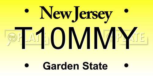 T10MMY New Jersey License Plate