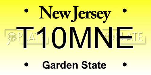 T10MNE New Jersey License Plate