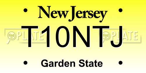 T10NTJ New Jersey License Plate