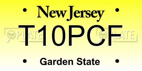 T10PCF New Jersey License Plate