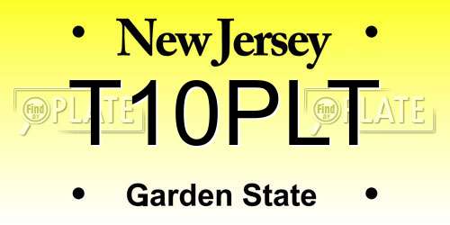 T10PLT New Jersey License Plate