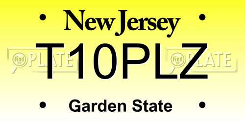 T10PLZ New Jersey License Plate