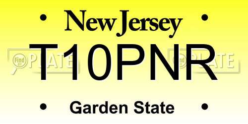 T10PNR New Jersey License Plate