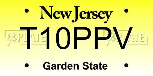 T10PPV New Jersey License Plate