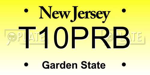 T10PRB New Jersey License Plate