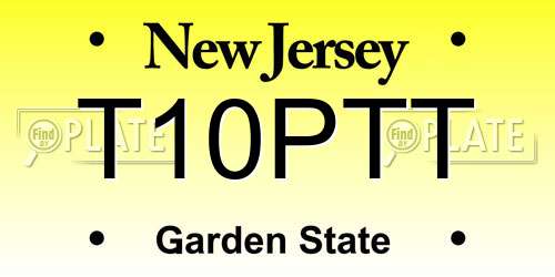 T10PTT New Jersey License Plate