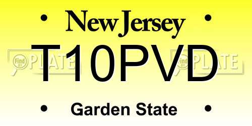 T10PVD New Jersey License Plate