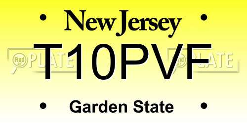 T10PVF New Jersey License Plate