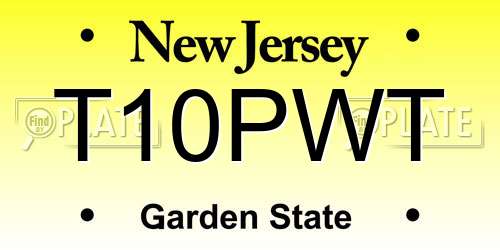 T10PWT New Jersey License Plate