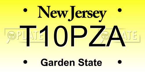 T10PZA New Jersey License Plate