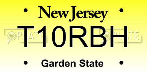T10RBH New Jersey License Plate