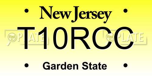 T10RCC New Jersey License Plate