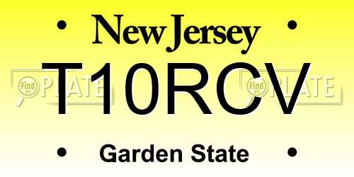 T10RCV New Jersey License Plate