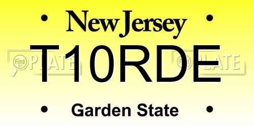 T10RDE New Jersey License Plate
