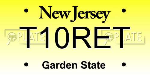 T10RET New Jersey License Plate