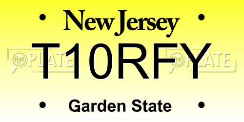 T10RFY New Jersey License Plate