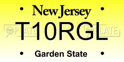 T10RGL New Jersey License Plate
