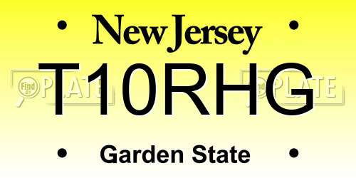 T10RHG New Jersey License Plate