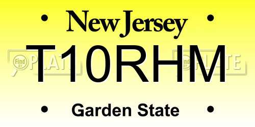 T10RHM New Jersey License Plate