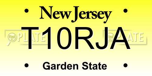 T10RJA New Jersey License Plate