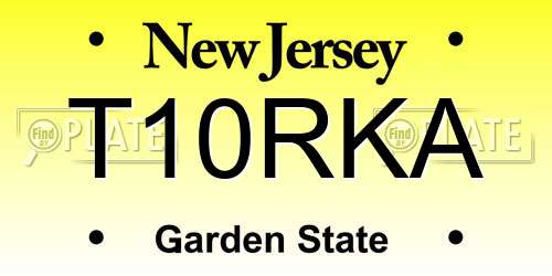 T10RKA New Jersey License Plate