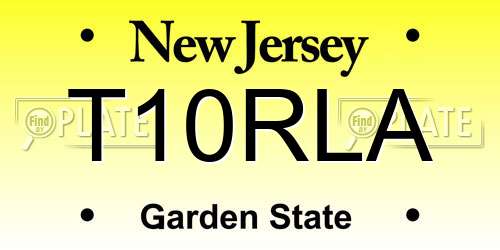 T10RLA New Jersey License Plate