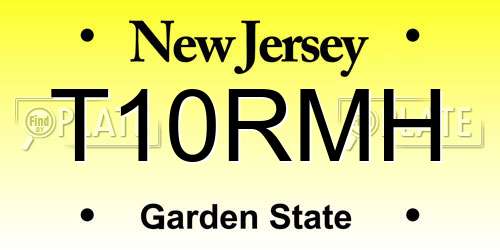 T10RMH New Jersey License Plate