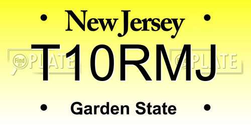 T10RMJ New Jersey License Plate
