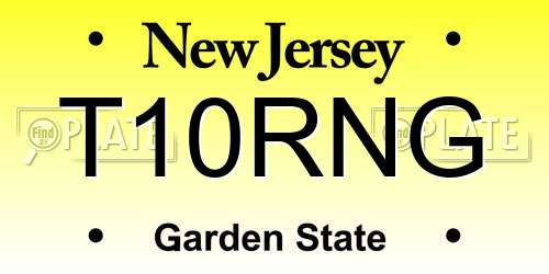 T10RNG New Jersey License Plate