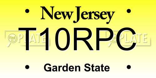 T10RPC New Jersey License Plate