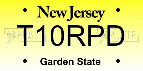 T10RPD New Jersey License Plate