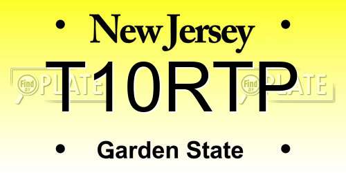 T10RTP New Jersey License Plate
