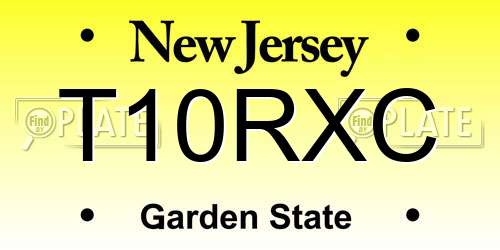 T10RXC New Jersey License Plate