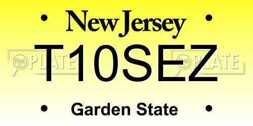 T10SEZ New Jersey License Plate