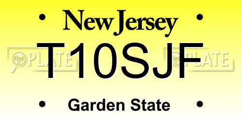 T10SJF New Jersey License Plate