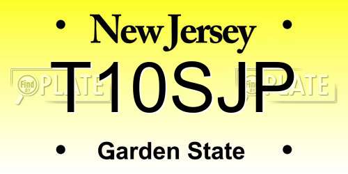 T10SJP New Jersey License Plate