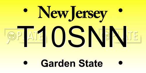 T10SNN New Jersey License Plate