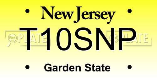 T10SNP New Jersey License Plate