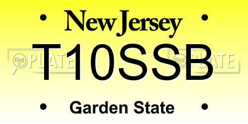 T10SSB New Jersey License Plate