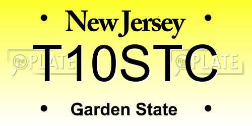 T10STC New Jersey License Plate