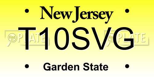 T10SVG New Jersey License Plate