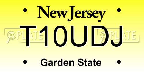 T10UDJ New Jersey License Plate