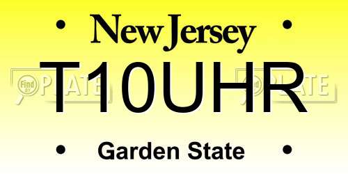 T10UHR New Jersey License Plate