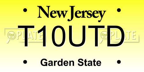 T10UTD New Jersey License Plate