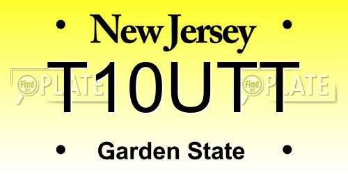 T10UTT New Jersey License Plate