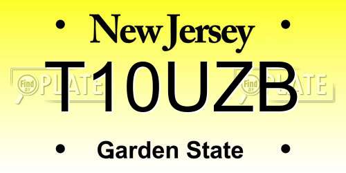 T10UZB New Jersey License Plate