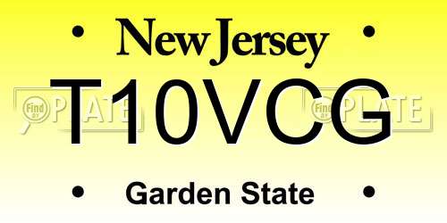 T10VCG New Jersey License Plate