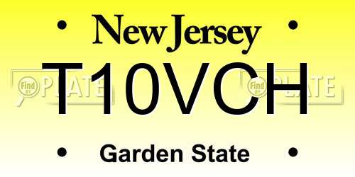 T10VCH New Jersey License Plate